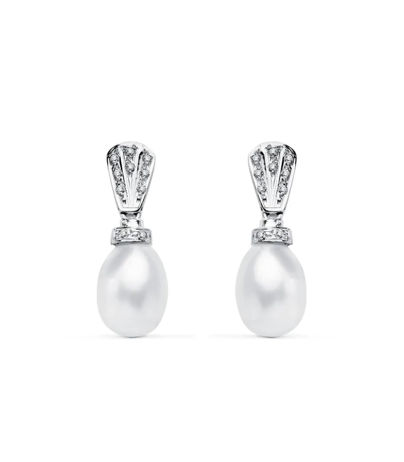 Pendientes De Madame Margot Oro Blanco 18K Perla<Alda Joyeros Best Sale