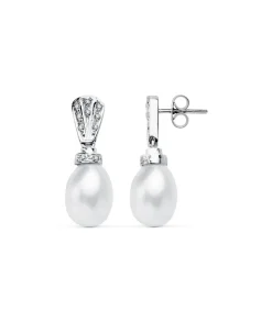 Pendientes De Madame Margot Oro Blanco 18K Perla<Alda Joyeros Best Sale