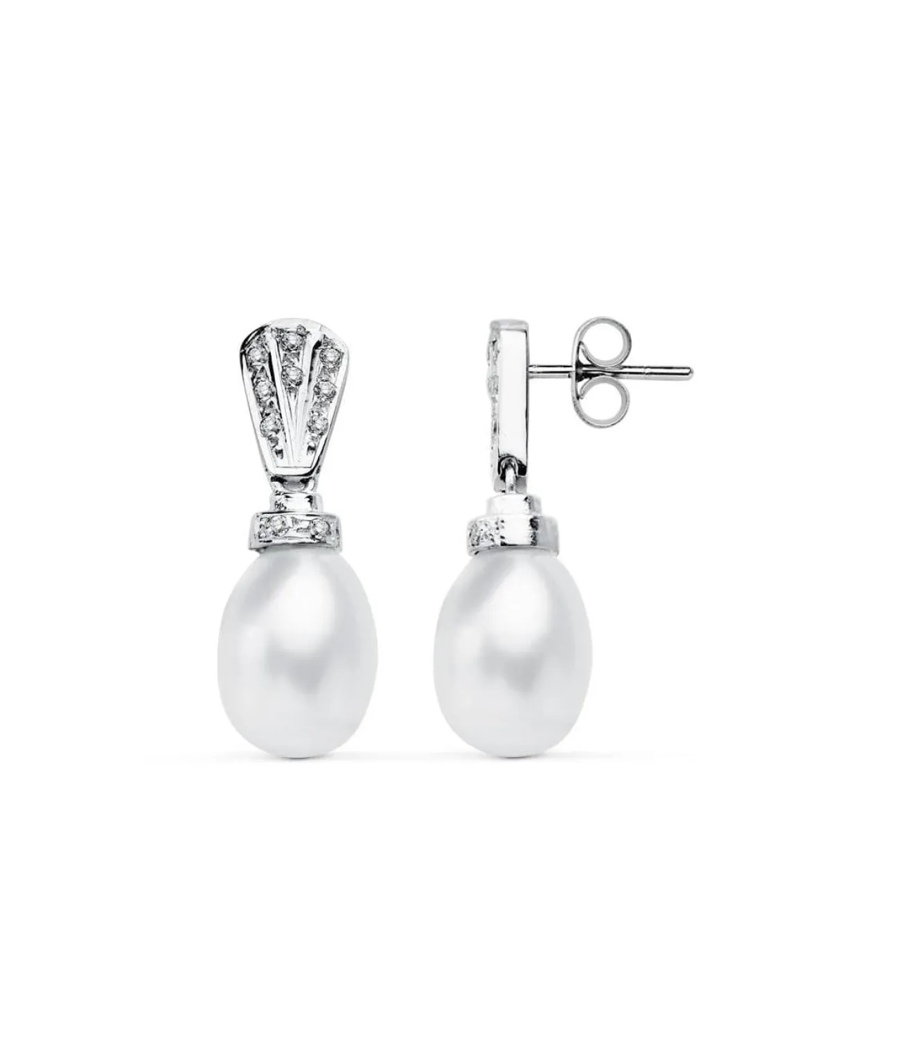 Pendientes De Madame Margot Oro Blanco 18K Perla<Alda Joyeros Best Sale
