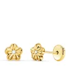 Pendientes De Niña Oro 18K Ondas Flor 5Mm<Alda Joyeros Online