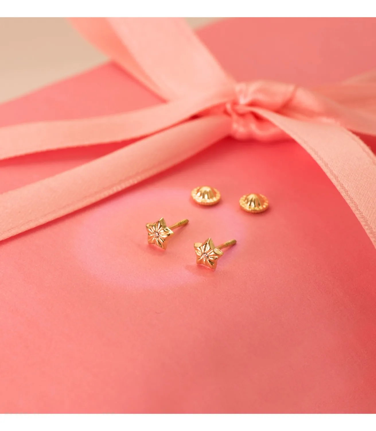Pendientes De Niña Oro 18K Ondas Estrella 5.5Mm<Alda Joyeros Online