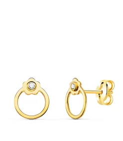 Pendientes De Niña Serena Oro 18K Flor<Alda Joyeros Hot