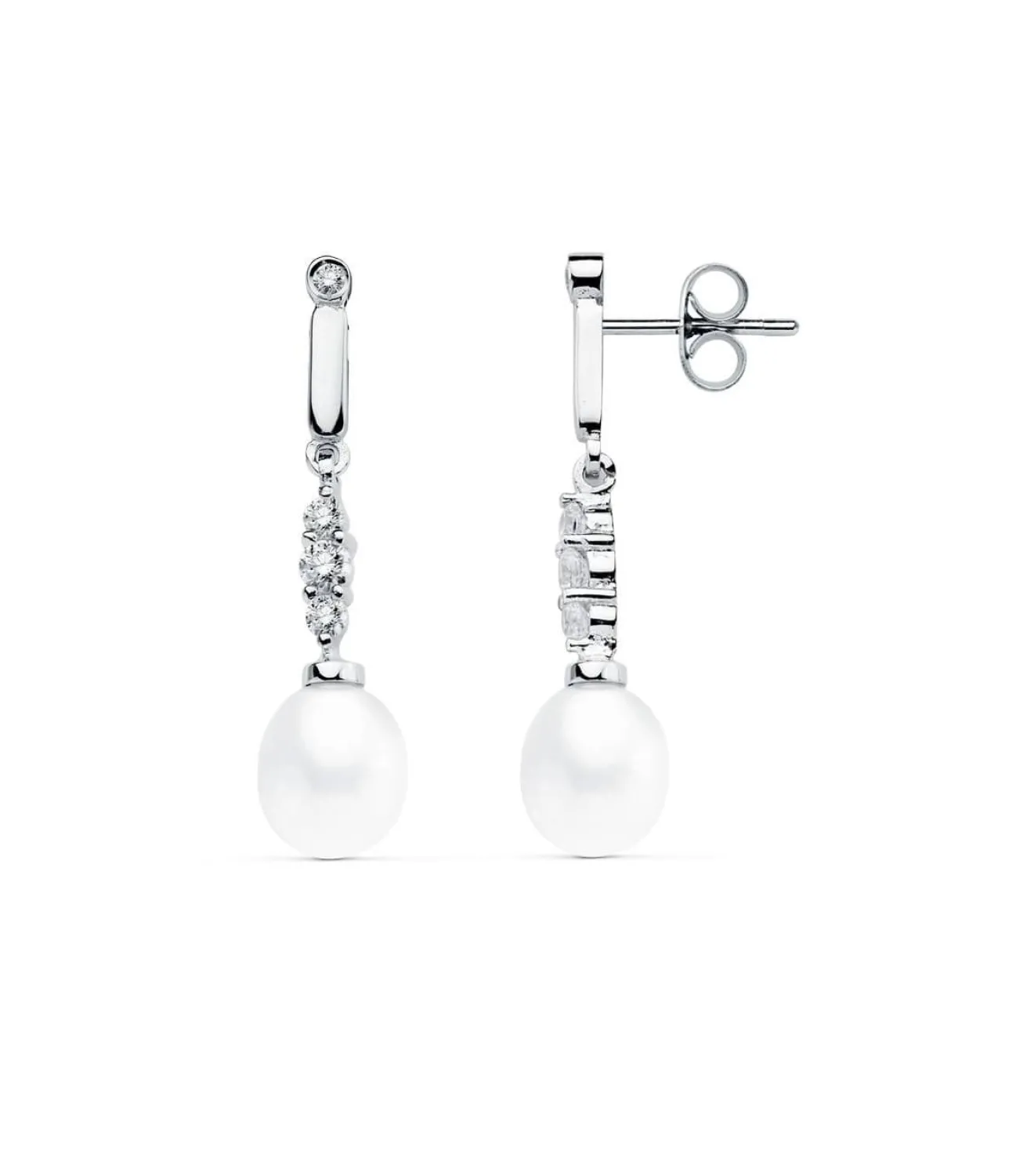 Pendientes De Novia Condesa De Huntingdon Oro Blanco 18K Perla<Alda Joyeros Outlet