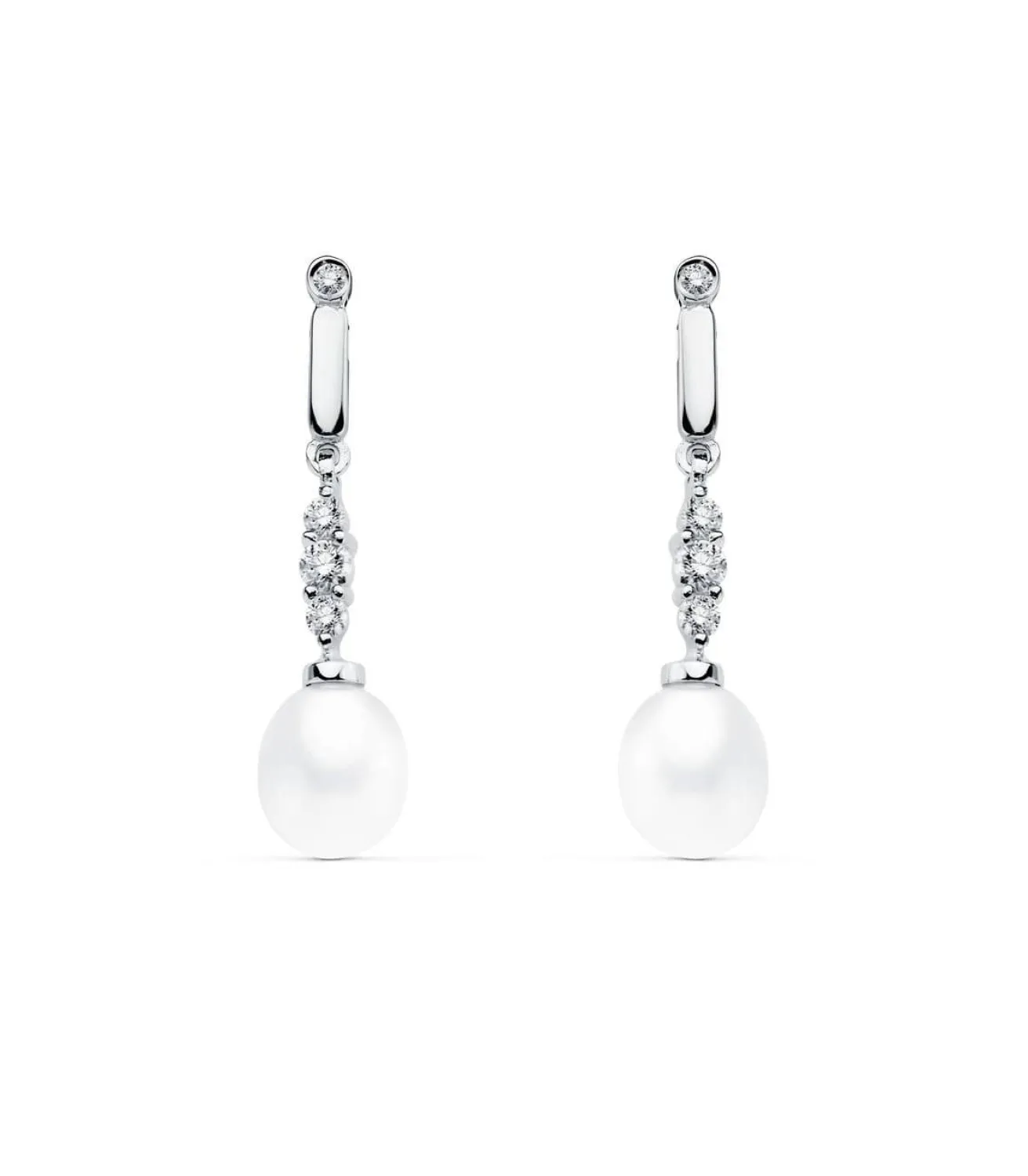 Pendientes De Novia Condesa De Huntingdon Oro Blanco 18K Perla<Alda Joyeros Outlet