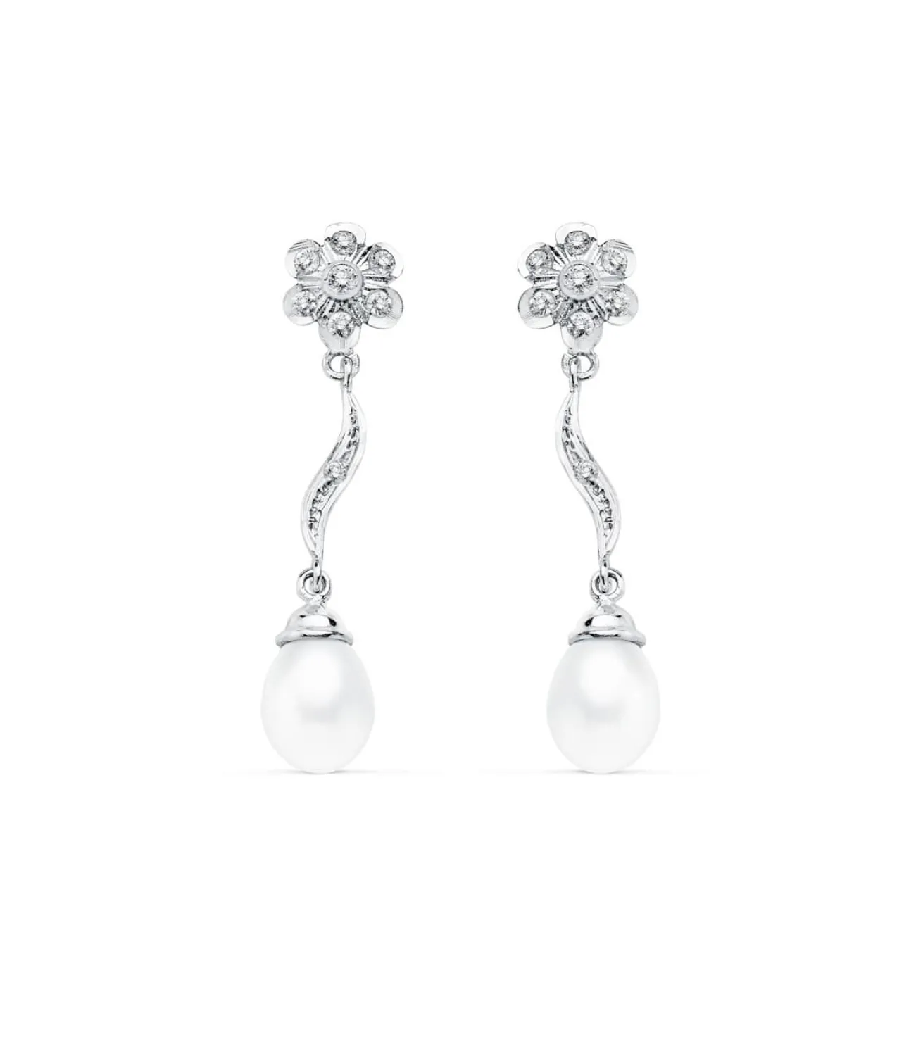 Pendientes De Novia Dame Heidi Oro Blanco 18K Perla Cultivada<Alda Joyeros Clearance