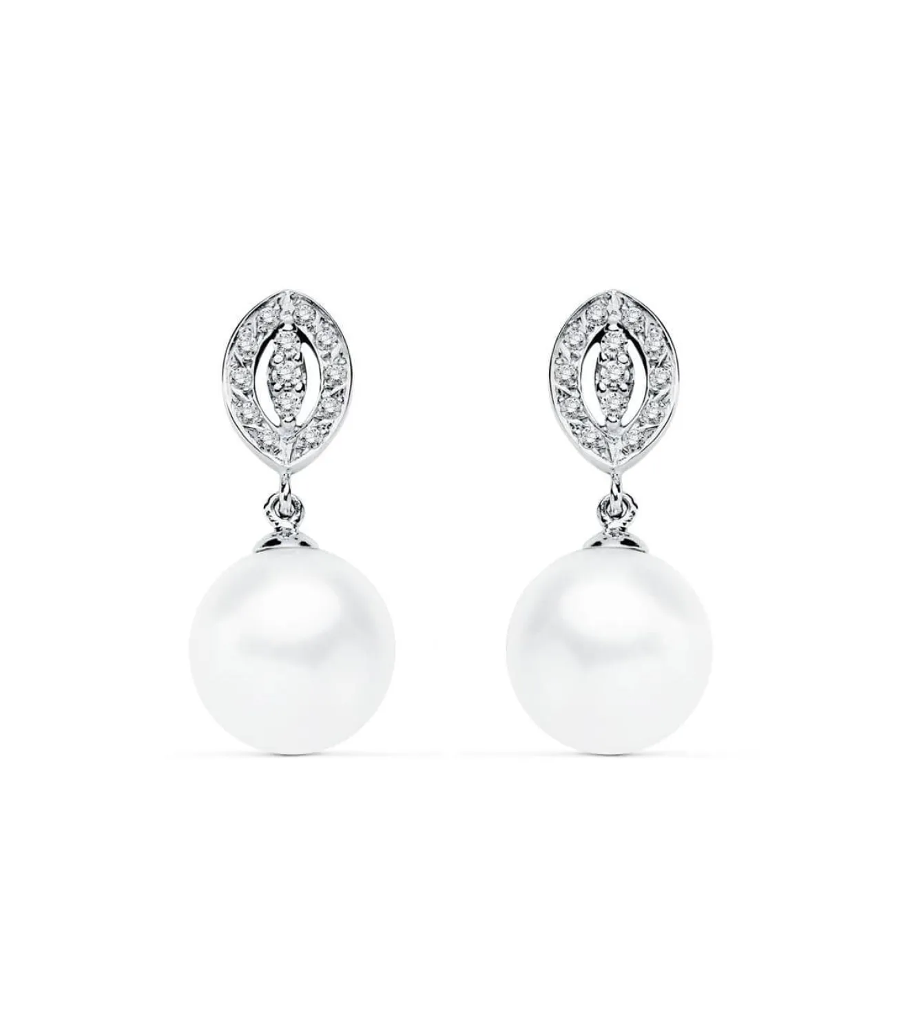 Pendientes De Novia Duquesa De Kent Oro Blanco 9K Perla<Alda Joyeros Clearance