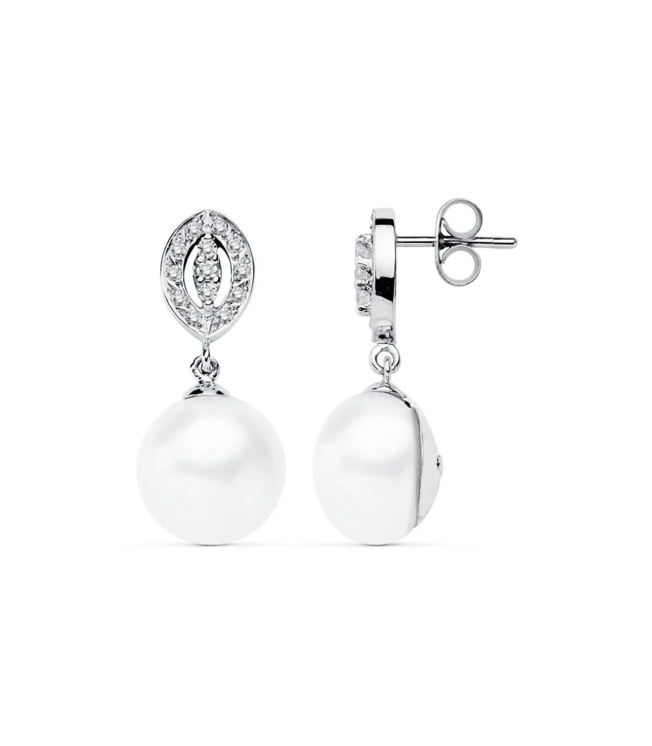 Pendientes De Novia Duquesa De Kent Oro Blanco 9K Perla<Alda Joyeros Clearance