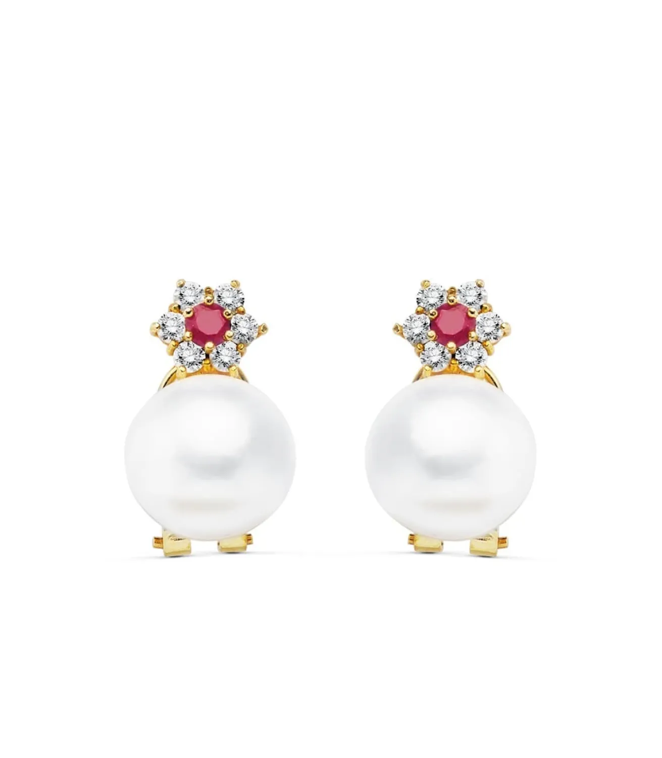 Pendientes De Novia Duquesa De Vendome Oro 18K Rubi Y Perla Japonesa<Alda Joyeros Online