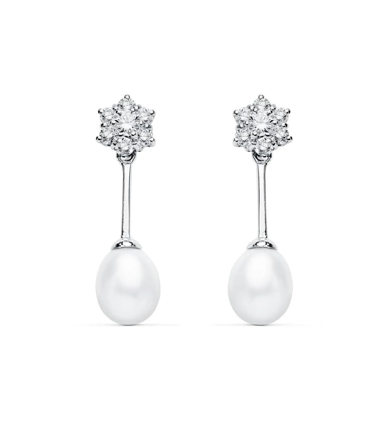 Pendientes De Novia Lady Diana Oro Blanco 9K Perla<Alda Joyeros Clearance