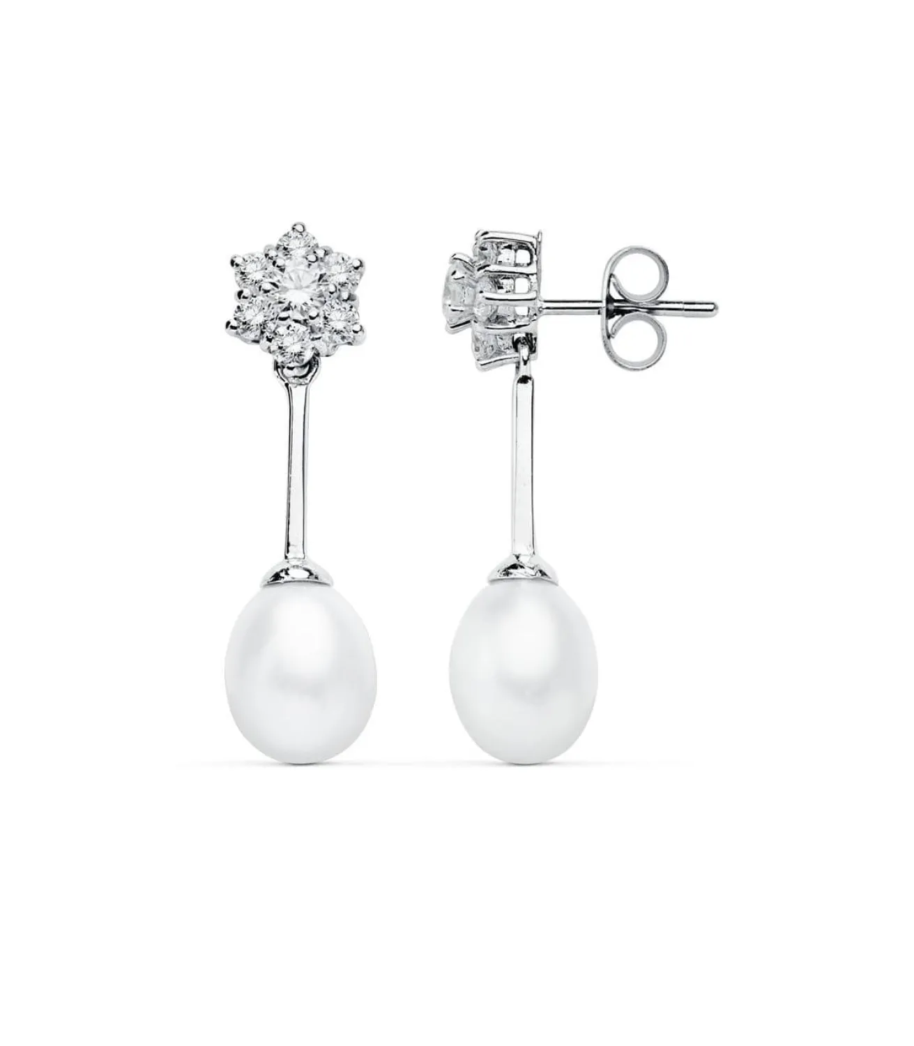 Pendientes De Novia Lady Diana Oro Blanco 9K Perla<Alda Joyeros Clearance