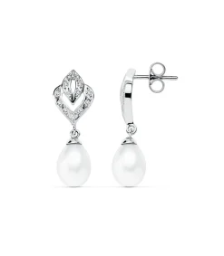 Pendientes De Novia Maria Antonieta Oro Blanco 9K Perla<Alda Joyeros Flash Sale