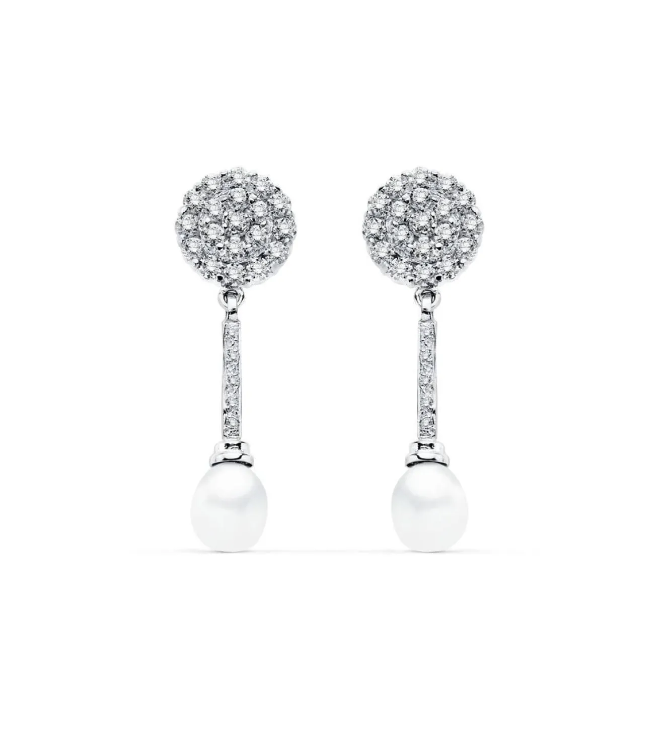 Pendientes De Novia Mary Tudor Oro Blanco 18K Perla<Alda Joyeros Clearance