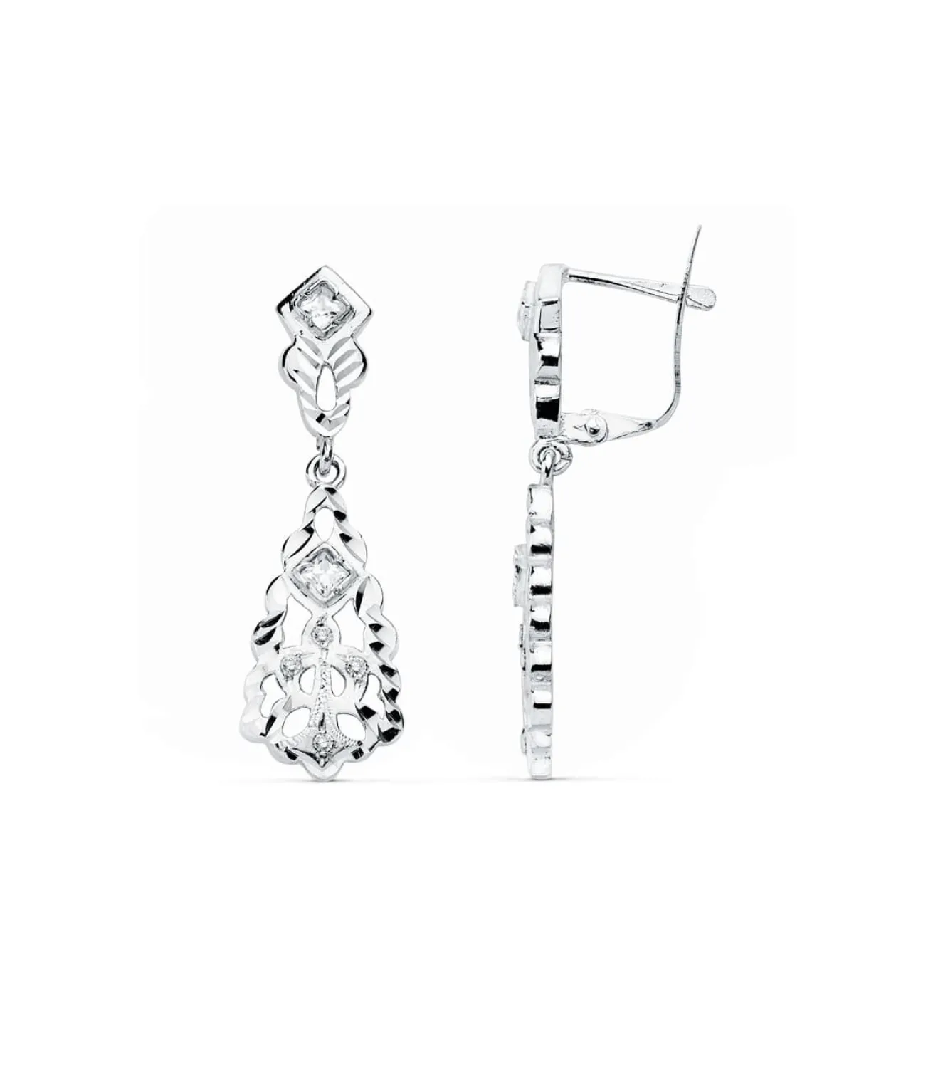Pendientes De Novia Oro Blanco 18K Lapidados<Alda Joyeros Hot