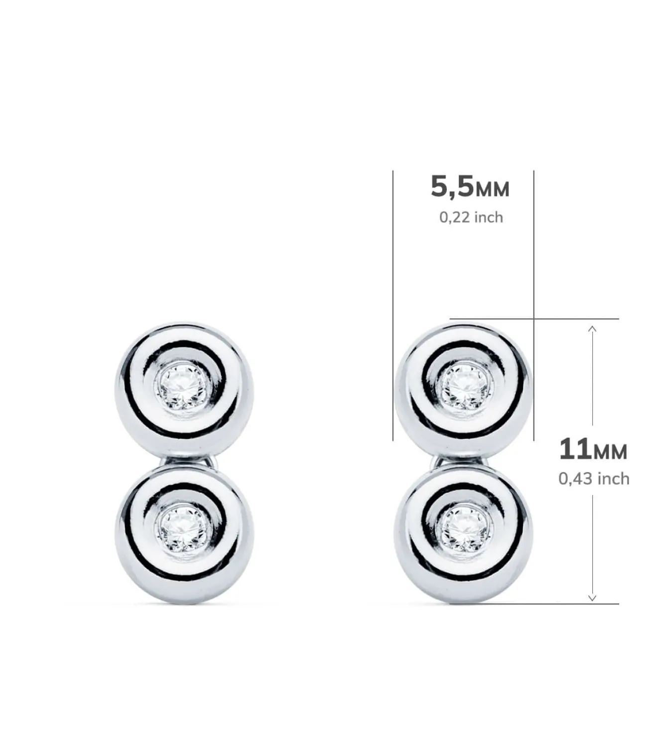 Pendientes Diamantes 0.080 Qtes. Ob 18K Chaton Doble<Alda Joyeros Fashion