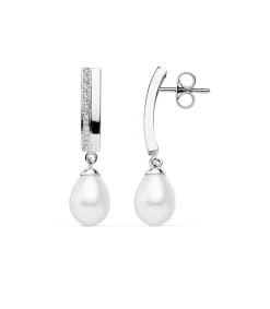 Pendientes Duquesa D'Orleans Oro Blanco 9K Perla<Alda Joyeros Outlet