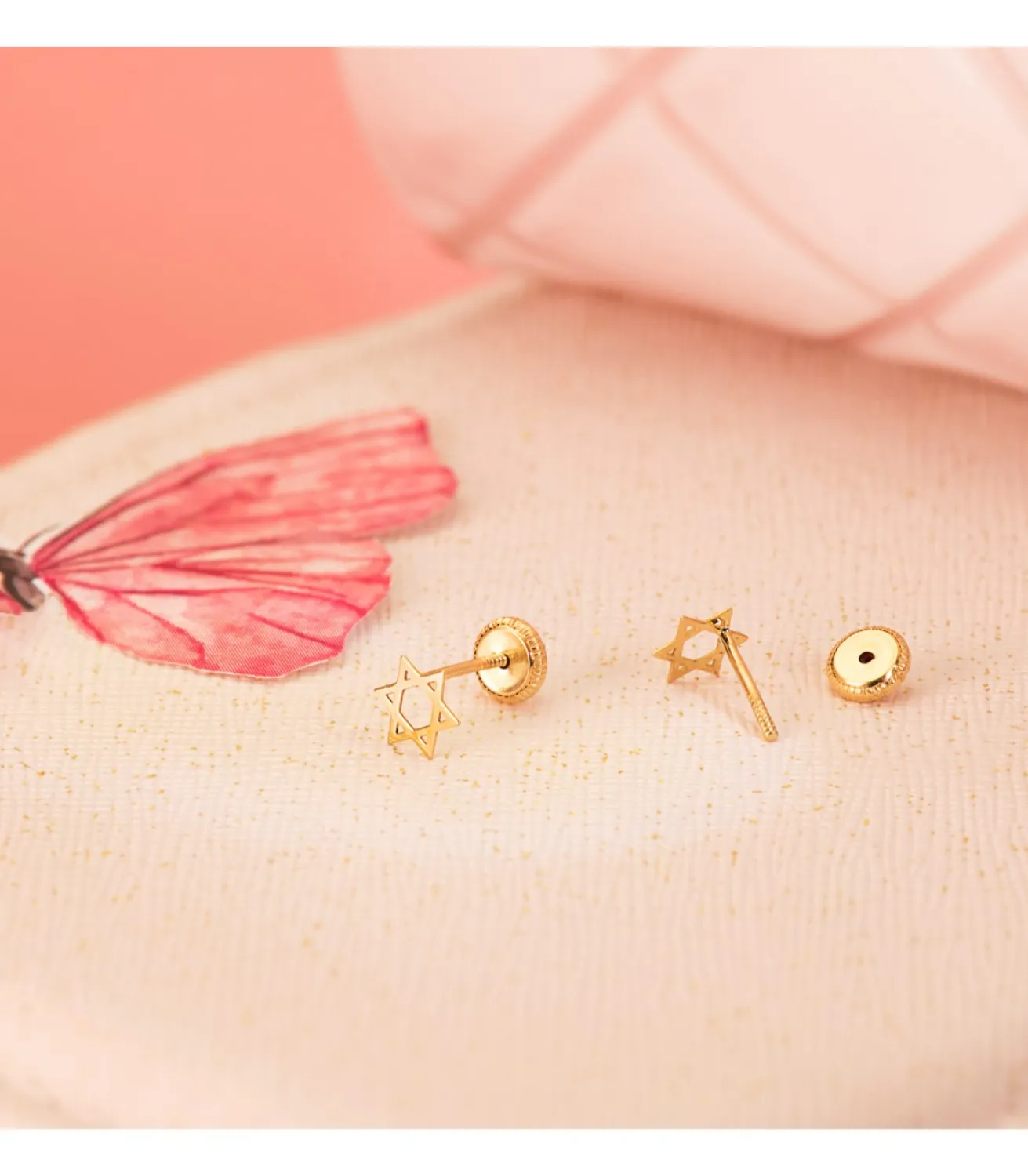 Pendientes Estrella De David Oro 18K 6Mm<Alda Joyeros Shop