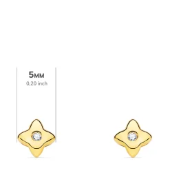 Pendientes Estrella Diamantes 0.030 Qtes. Oa 18K<Alda Joyeros Best