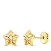 Pendientes Estrella Ondas Oro Amarillo 18K 6.5Mm<Alda Joyeros Best