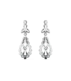 Pendientes Flor De Granada Oro Blanco 18K Lapidados<Alda Joyeros Outlet