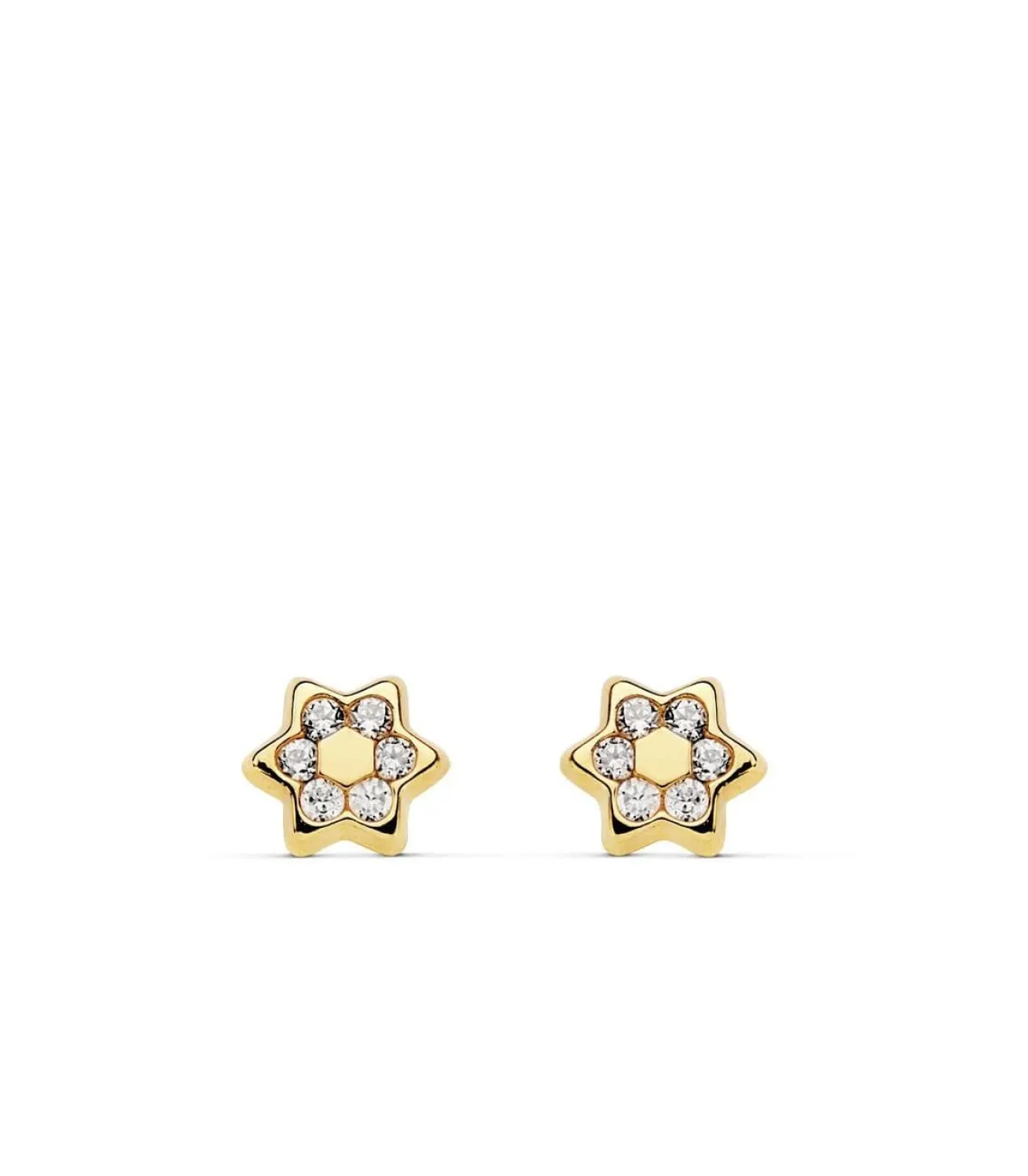 Pendientes Flor Oro Amarillo 18 Ktes 5 Mm<Alda Joyeros Clearance