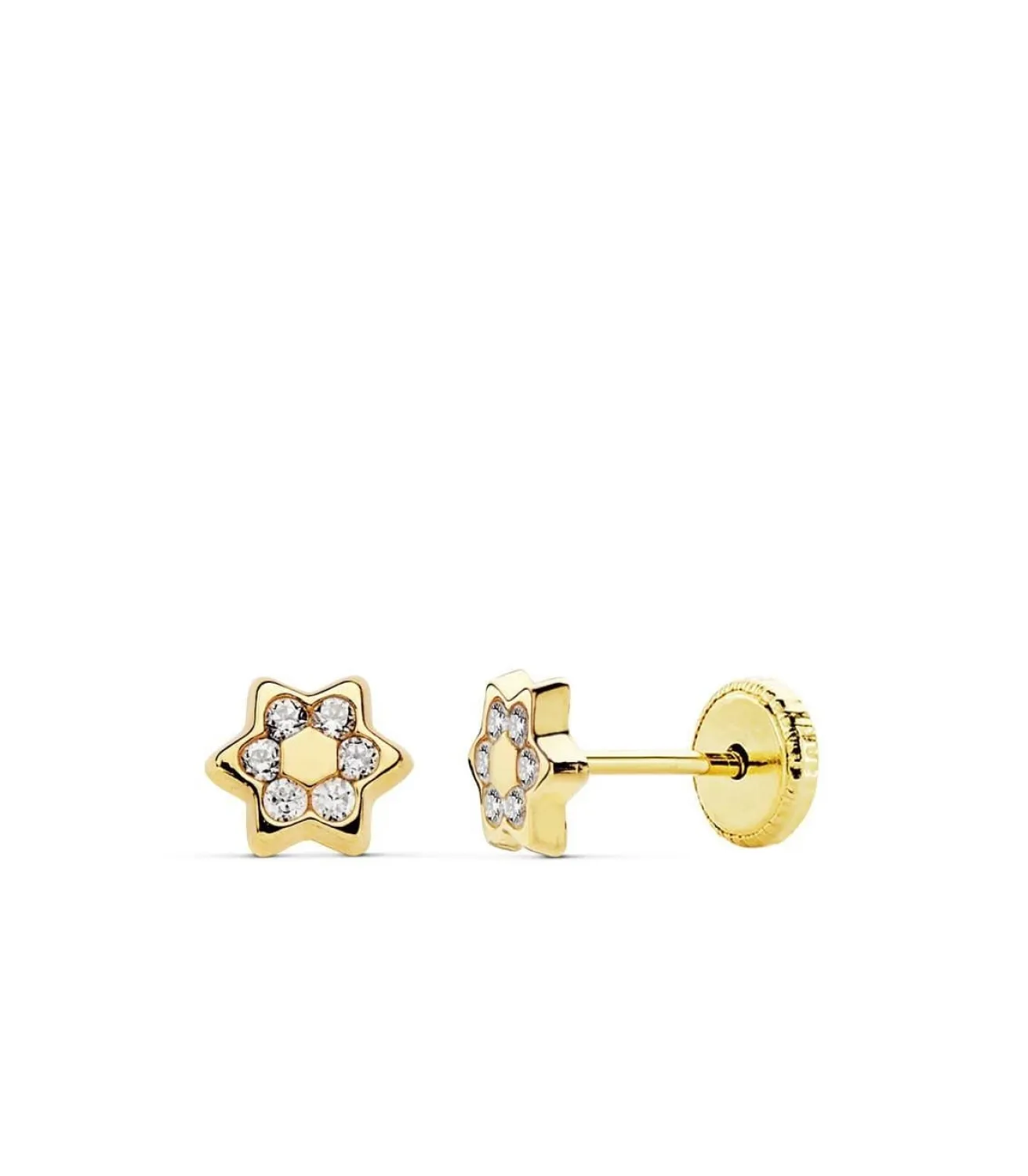 Pendientes Flor Oro Amarillo 18 Ktes 5 Mm<Alda Joyeros Clearance