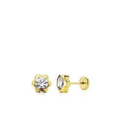 Pendientes Infantiles Margarita Circonita Oro Amarillo 18 K 6 Mm<Alda Joyeros Online