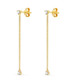 Pendientes Largos Cadena Oro Amarillo 18K<Alda Joyeros Best Sale