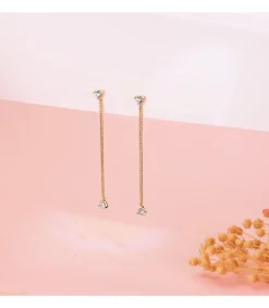 Pendientes Largos Cadena Oro Amarillo 18K<Alda Joyeros Best Sale