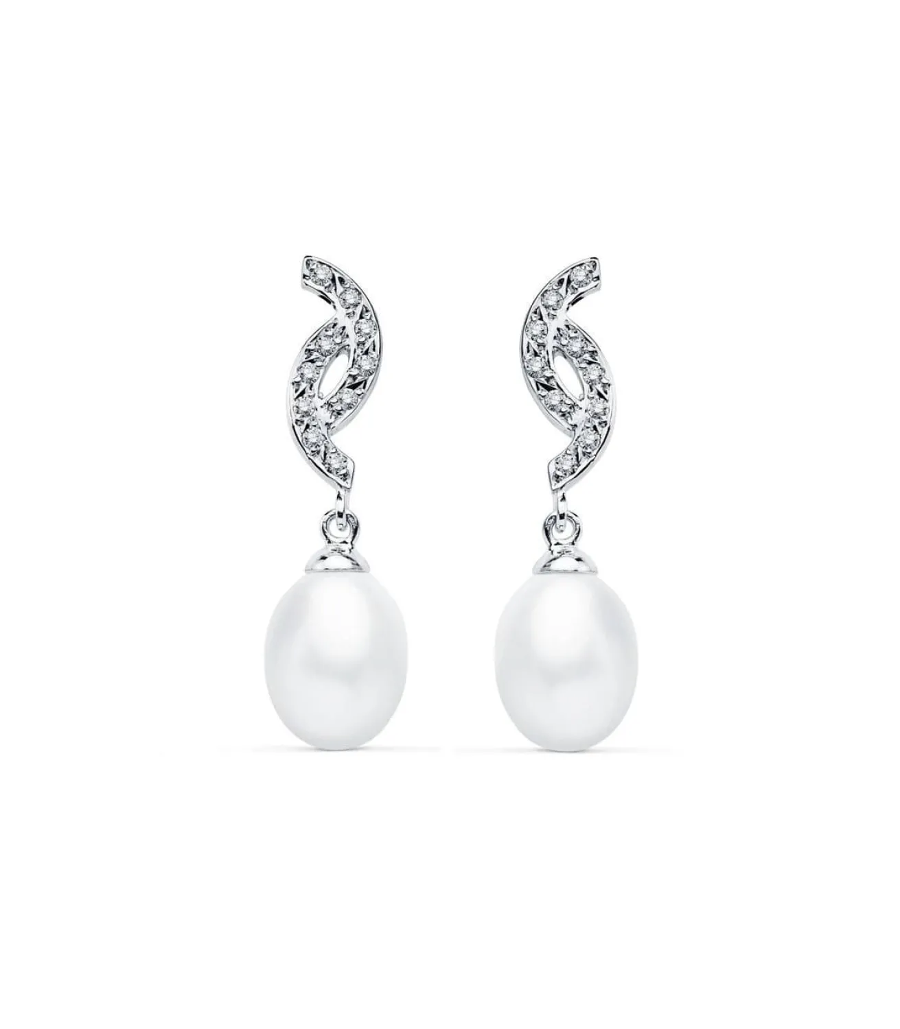 Pendientes Madame Charlotte Aglae Oro Blanco 9K Perla<Alda Joyeros Discount