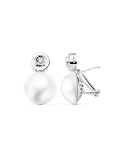 Pendientes Madame De Maintenon Oro Blanco 18K Perla Japonesa<Alda Joyeros Cheap