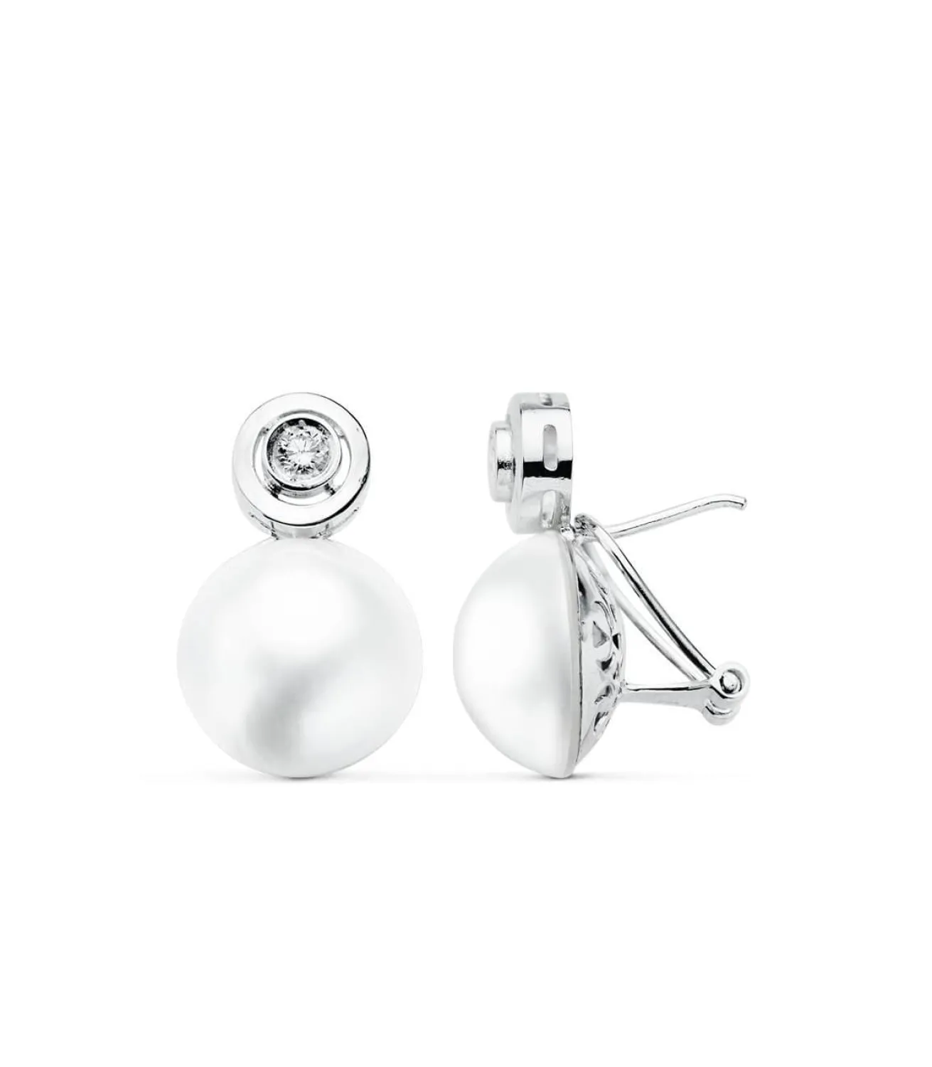 Pendientes Madame De Maintenon Oro Blanco 18K Perla Japonesa<Alda Joyeros Cheap