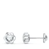 Pendientes Margarita Circonita Oro Blanco 18K 6Mm<Alda Joyeros Best Sale