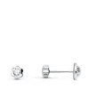 Pendientes Margarita Circonita Oro Blanco 18K 4Mm<Alda Joyeros Sale