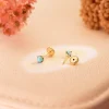 Pendientes Marianela Turquesa 3Mm 18 Ktes<Alda Joyeros Best
