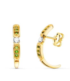 Pendientes Mujer Brita Oro 18K Verde<Alda Joyeros Flash Sale