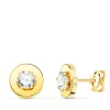 Pendientes Mujer Chaton Oro 18K 7.5Mm<Alda Joyeros Shop