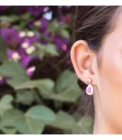 Pendientes Nebraska Oro Bicolor 18K Rosa 18Mm<Alda Joyeros Fashion