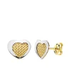 Pendientes Niña Deme Corazon Oro Bicolor 18 K 9 Mm<Alda Joyeros Cheap