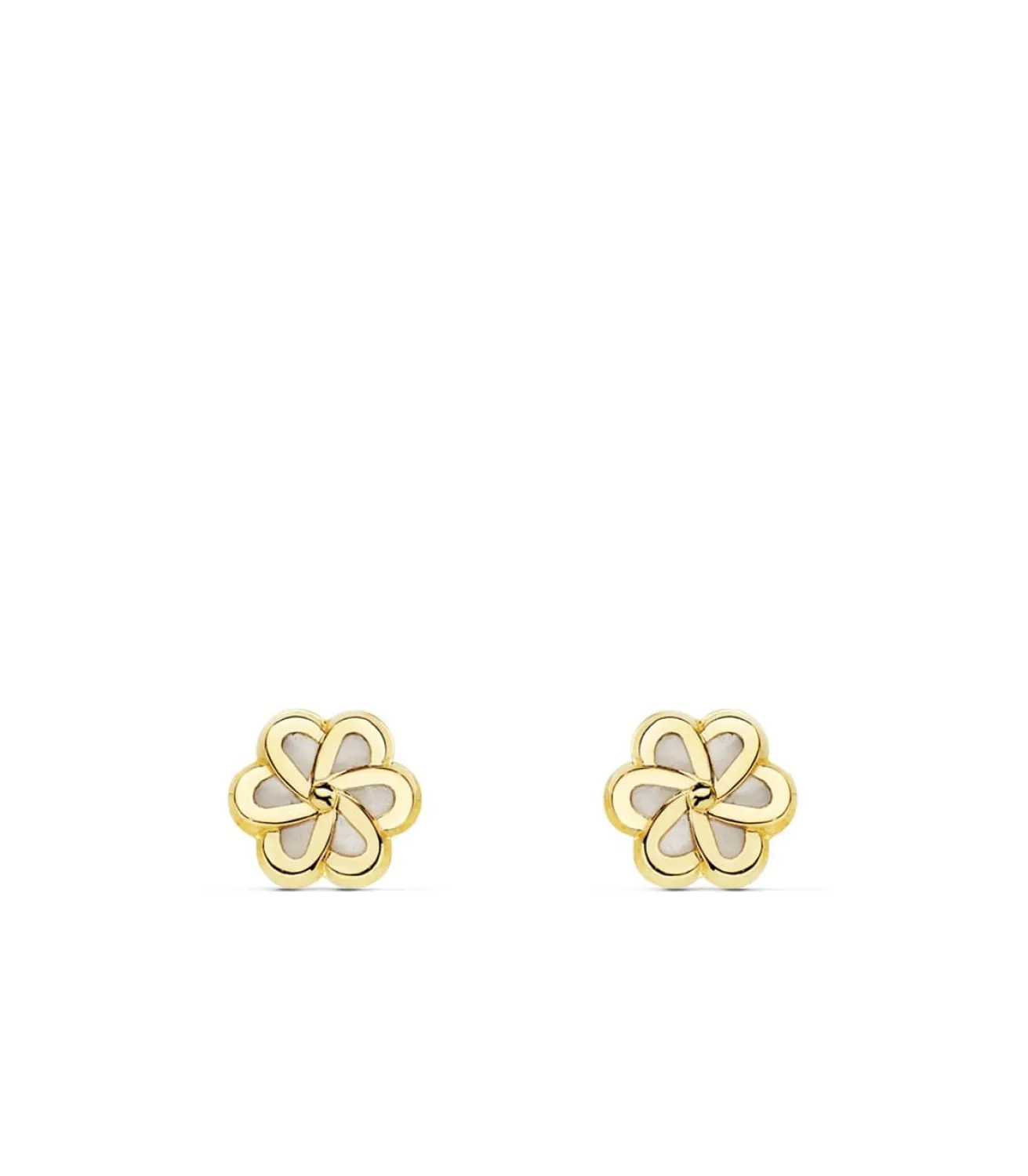 Pendientes Niña Lourdes Flor Oro 18K Nacar<Alda Joyeros Best Sale