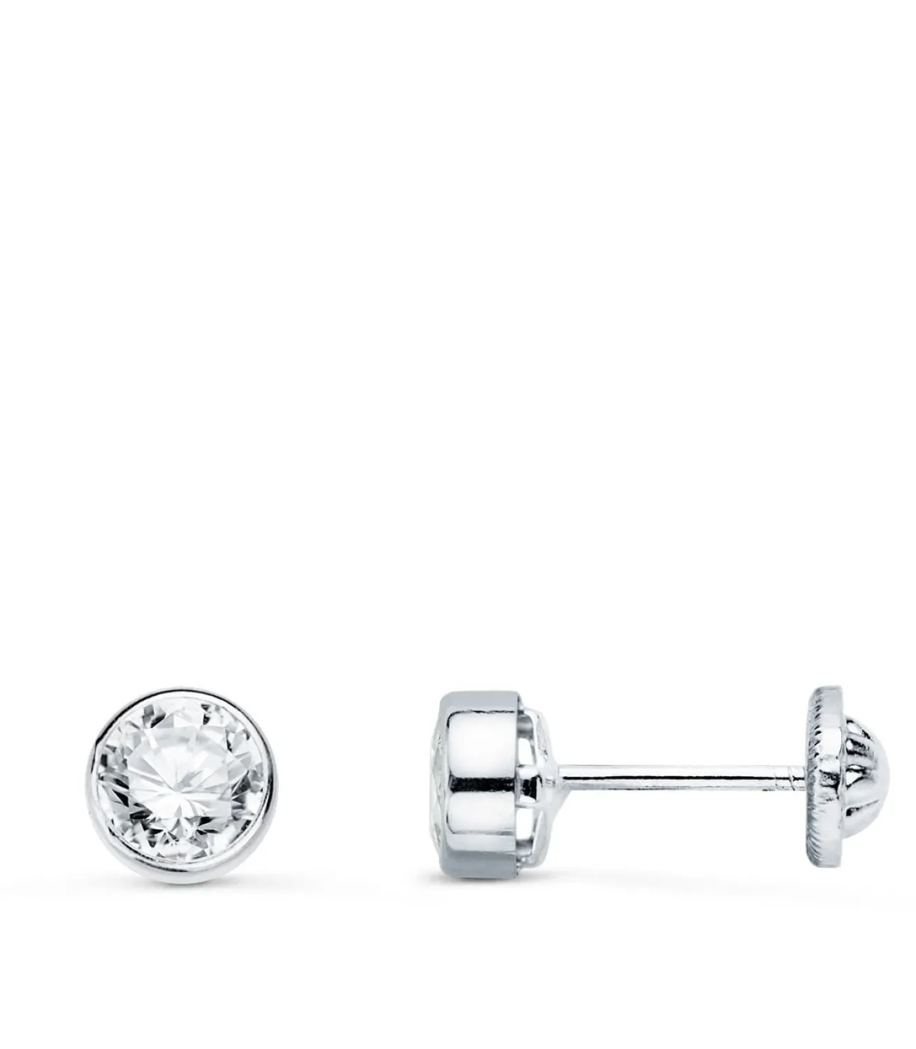 Pendientes Noly Oro Blanco 18 K 5 Mm<Alda Joyeros Flash Sale