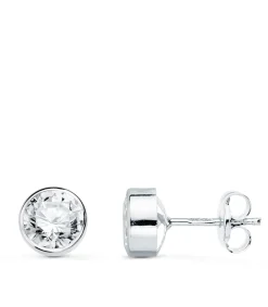 Pendientes Noly Oro Blanco 18 K 6 Mm<Alda Joyeros Cheap