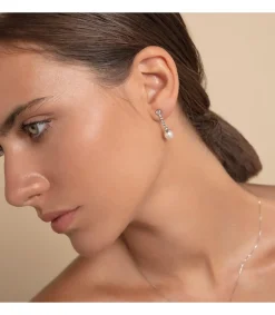 Pendientes Novia Harmony Oro Blanco 18K Perla<Alda Joyeros Clearance
