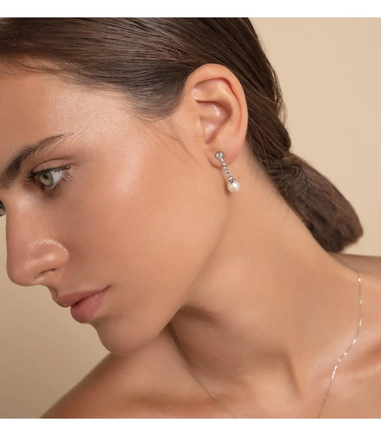 Pendientes Novia Harmony Oro Blanco 18K Perla<Alda Joyeros Clearance