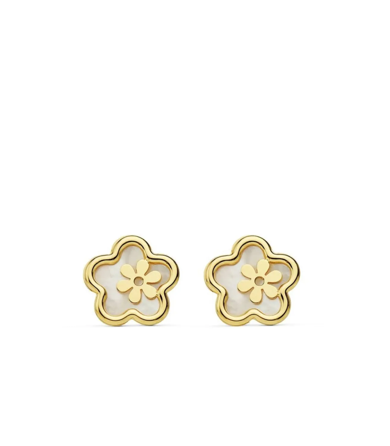 Pendientes Oro Amarillo 18 Ktes Flores Nacar<Alda Joyeros Fashion
