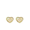 Pendientes Oro Amarillo 18 Ktes Corazones Nacar<Alda Joyeros Online