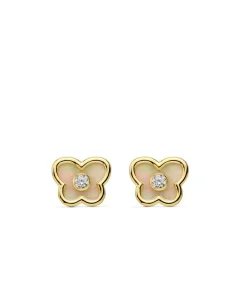 Pendientes Oro Amarillo 18 Ktes Mariposas Nacar<Alda Joyeros Discount