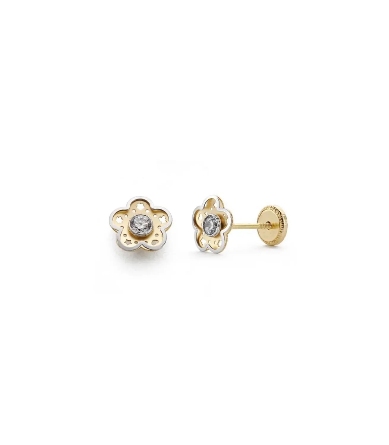 Pendientes Oro Bicolor Mardonia 18 Ktes<Alda Joyeros Hot
