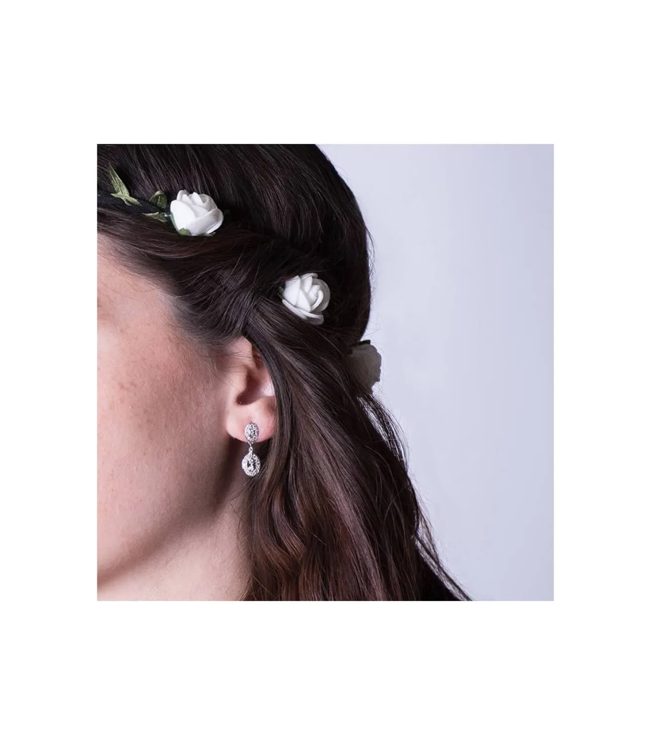 Pendientes Oro Blanco 18 Ktes Ovales. Nancy<Alda Joyeros Store