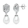 Pendientes Oro Blanco 18 Ktes Largos Perlas. Mod. Toulouse<Alda Joyeros Flash Sale