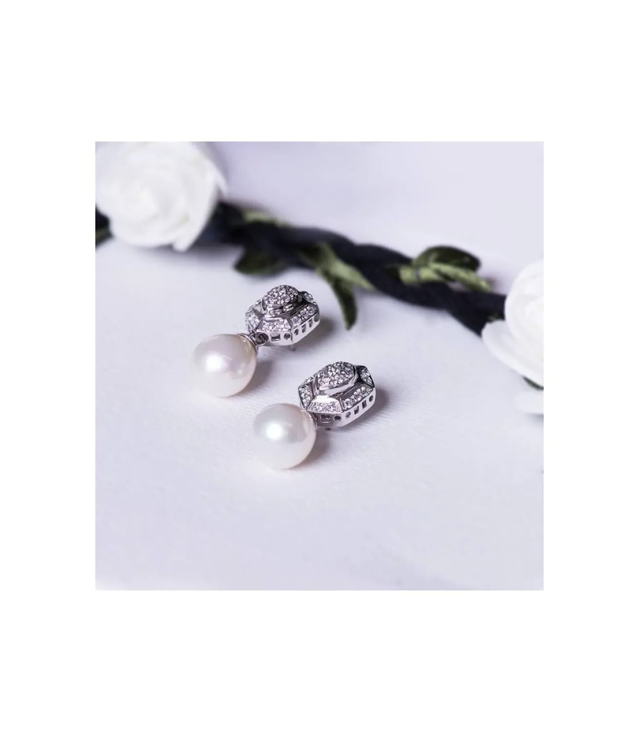 Pendientes Oro Blanco 18 Ktes Largos Perlas. Mod. Toulouse<Alda Joyeros Flash Sale